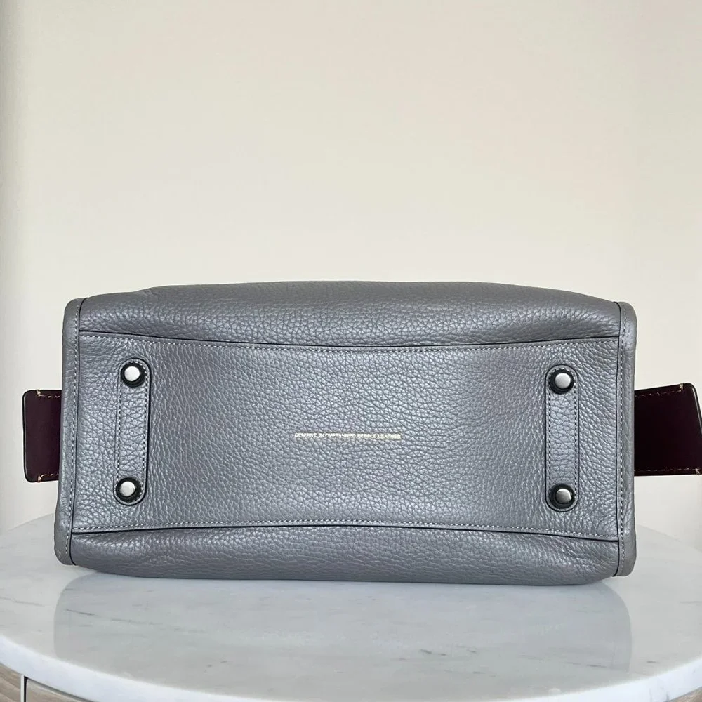 Coach Rogue 25 Grey Purple Colorblock Genuine Pebble Leather Satchels Handbags - Picture 12 of 16